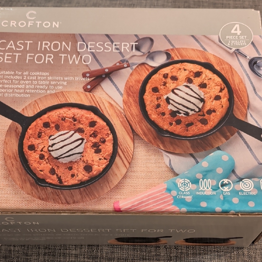 Crofton Black Cast Iron Dessert Set for Two